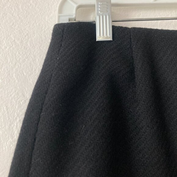 Vintage Eddie Bauer Wool Blend Black Mini Skirt Preppy Academia Career 10 TALL - Picture 2 of 7